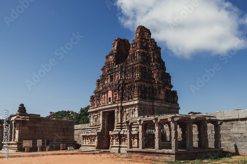 The ruins of Vijayanagara are the former capital of the Vijayanagara Empire. India.