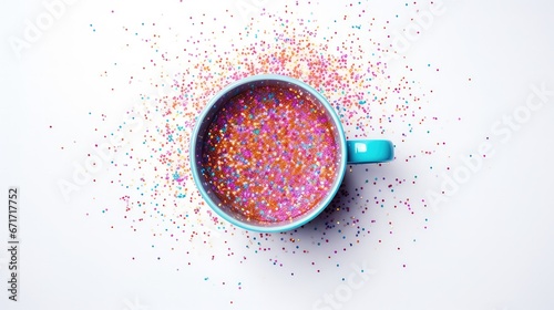 Colorful cup border Sequins colorful shine Powder Glitter stripes