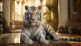 tigre poderoso em templo luxuoso 