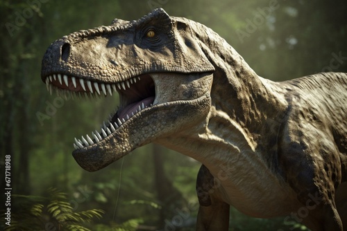 A large carnivorous dinosaur known as T-Rex. Generative AI © Daria
