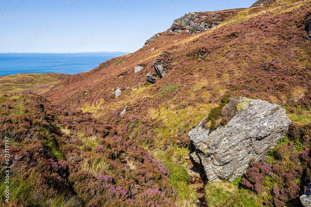 Ταπετσαρία A rocky outcrop at the Mull of Kintyre on the Kintyre Peninsula, Argyll & Bute,