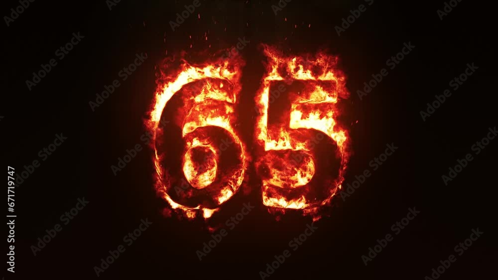 Burning Number 65. Fire Number Burning Number 65. Fire Number