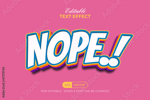 3D Text Effect Comic Layered Color Style. Editable Text Effect.