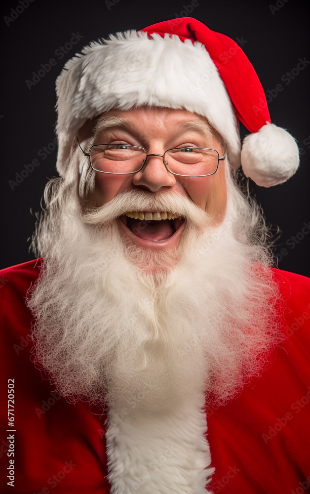 A funny laughing Santa Claus portrait