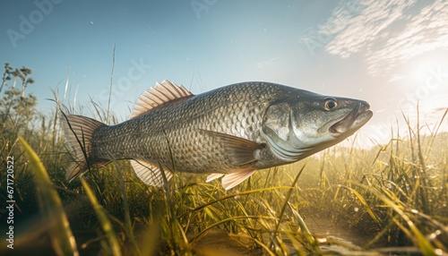 Photo of a Majestic Barramundi Fish in Its Natural Habitat photo