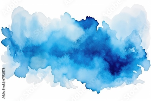 Blue Ink Cloud On White Background