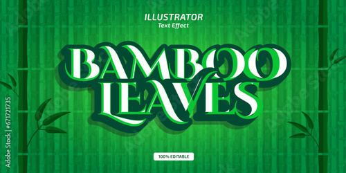 Bamboo leaves illustrator typography effect