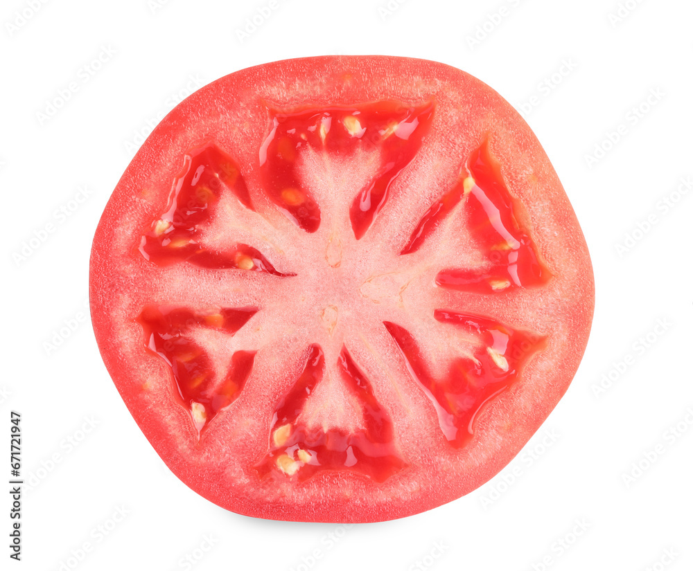 Piece of red ripe tomato isolated on white Piece of red ripe tomato isolated on white