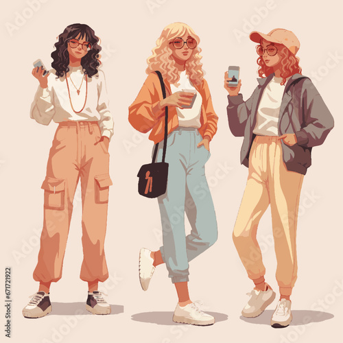 Vector set of a Nostalgic resurgence in 90s and Y2K aesthetics5