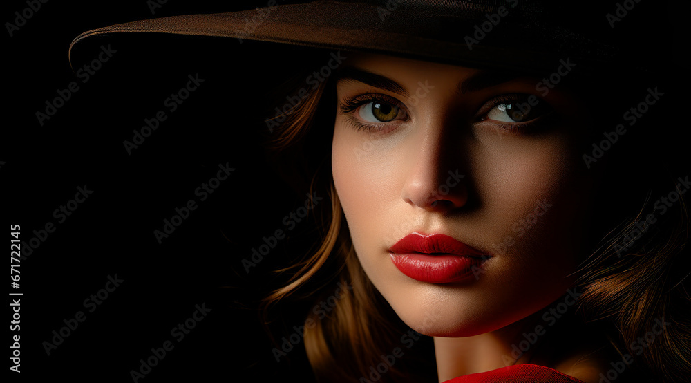 Beautiful Mysterious Woman with a Hat Wallpaper Cover Background Digital Art Card Magazine Beautiful Mysterious Woman with a Hat Wallpaper Cover Background Digital Art Card Magazine