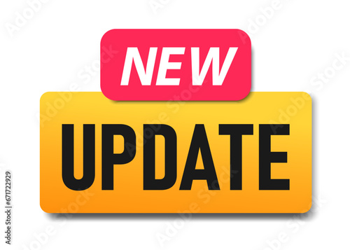 Vector illustration modern button label new update. Logo, web banner element