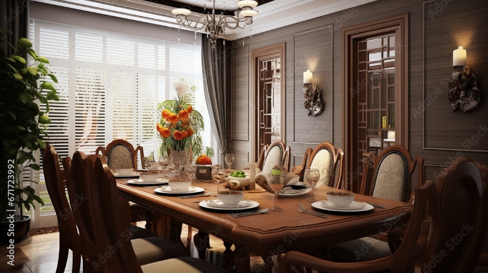 dining room with nice decoration