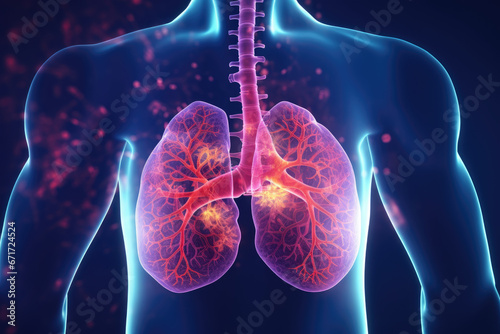 Holographic concept of lung cancer display, lung disease, treatment of lung cancer