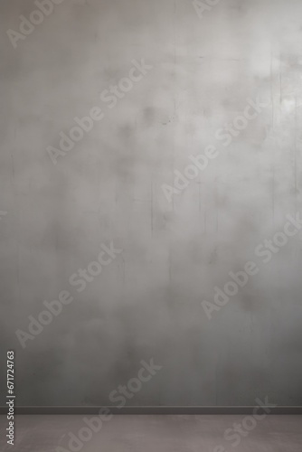 An image of an empty room with a gray wall and floor. This picture can be used to represent minimalism, simplicity, or as a background for various design projects