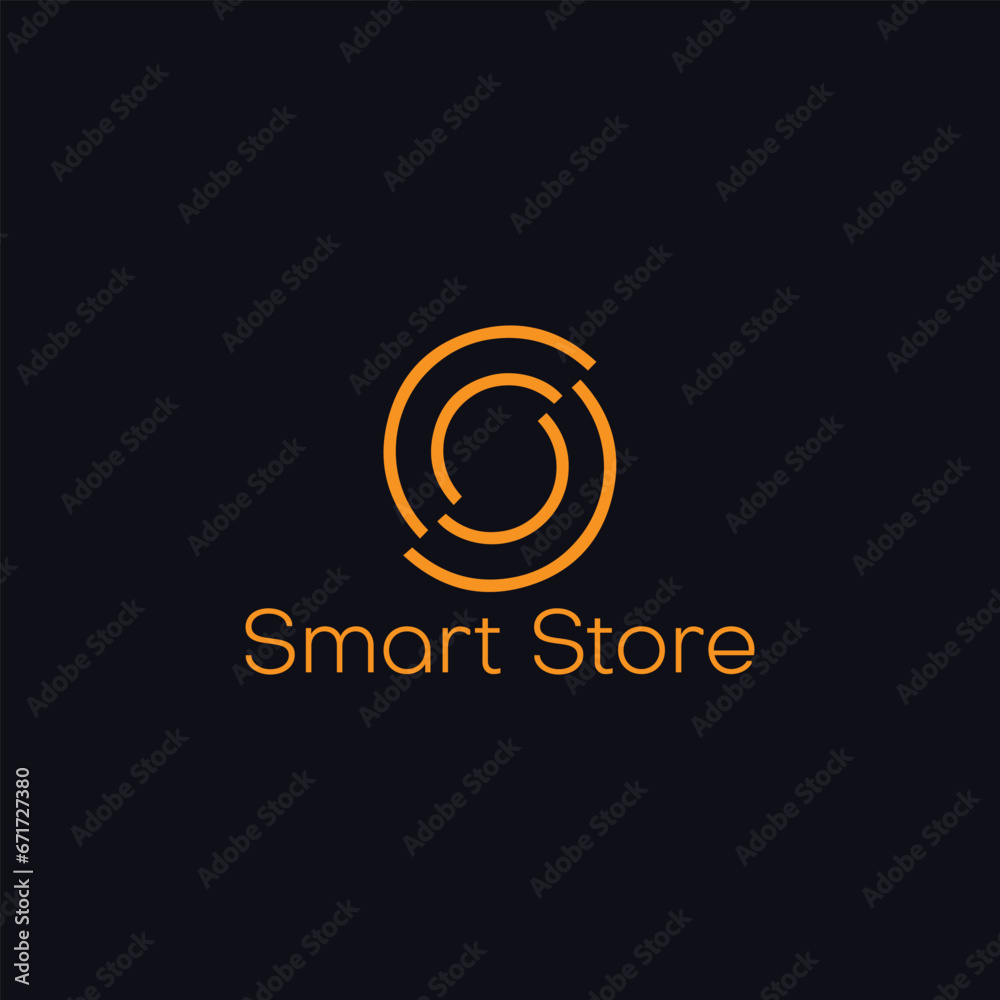 tech smart store logo design vector