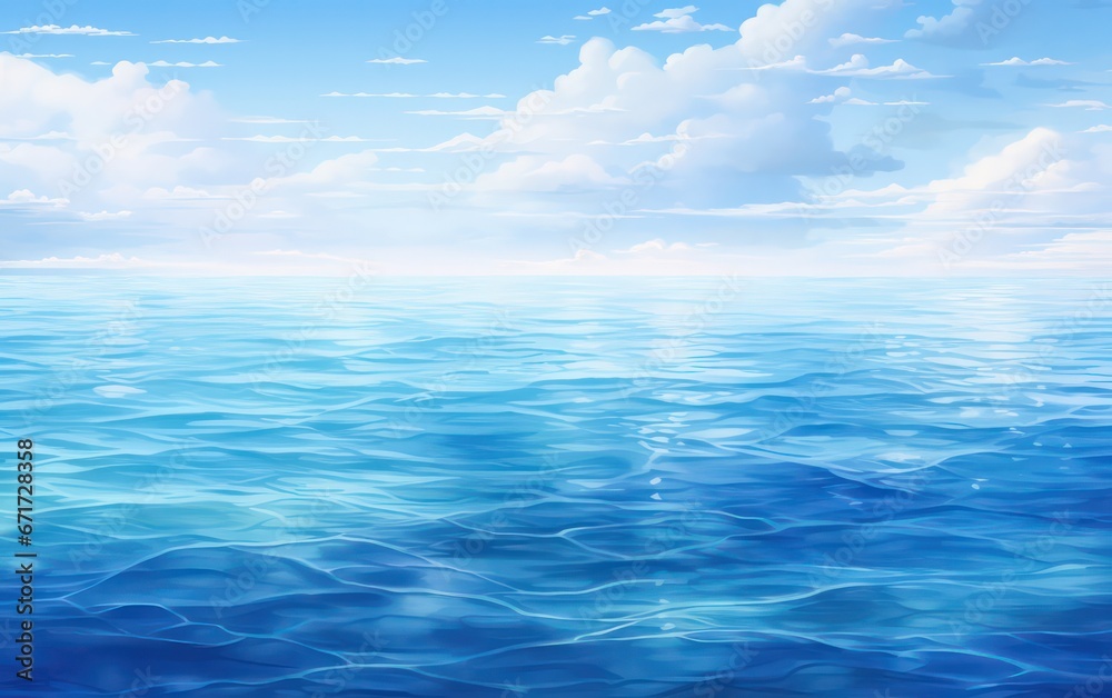 Serene blue water surface, calm and captivating. Serene blue water surface, calm and captivating.