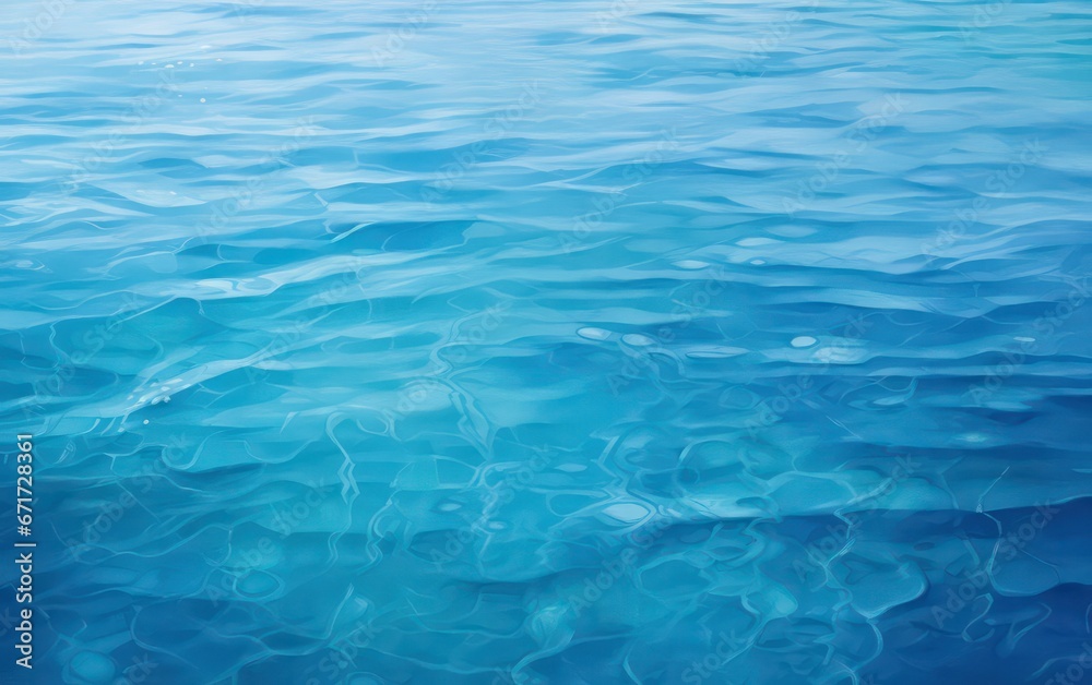 Serene blue water surface, calm and captivating.