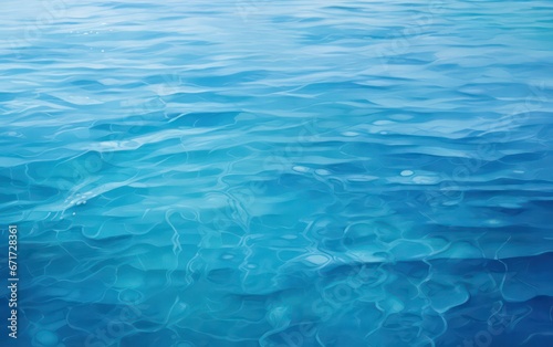 Serene blue water surface, calm and captivating.