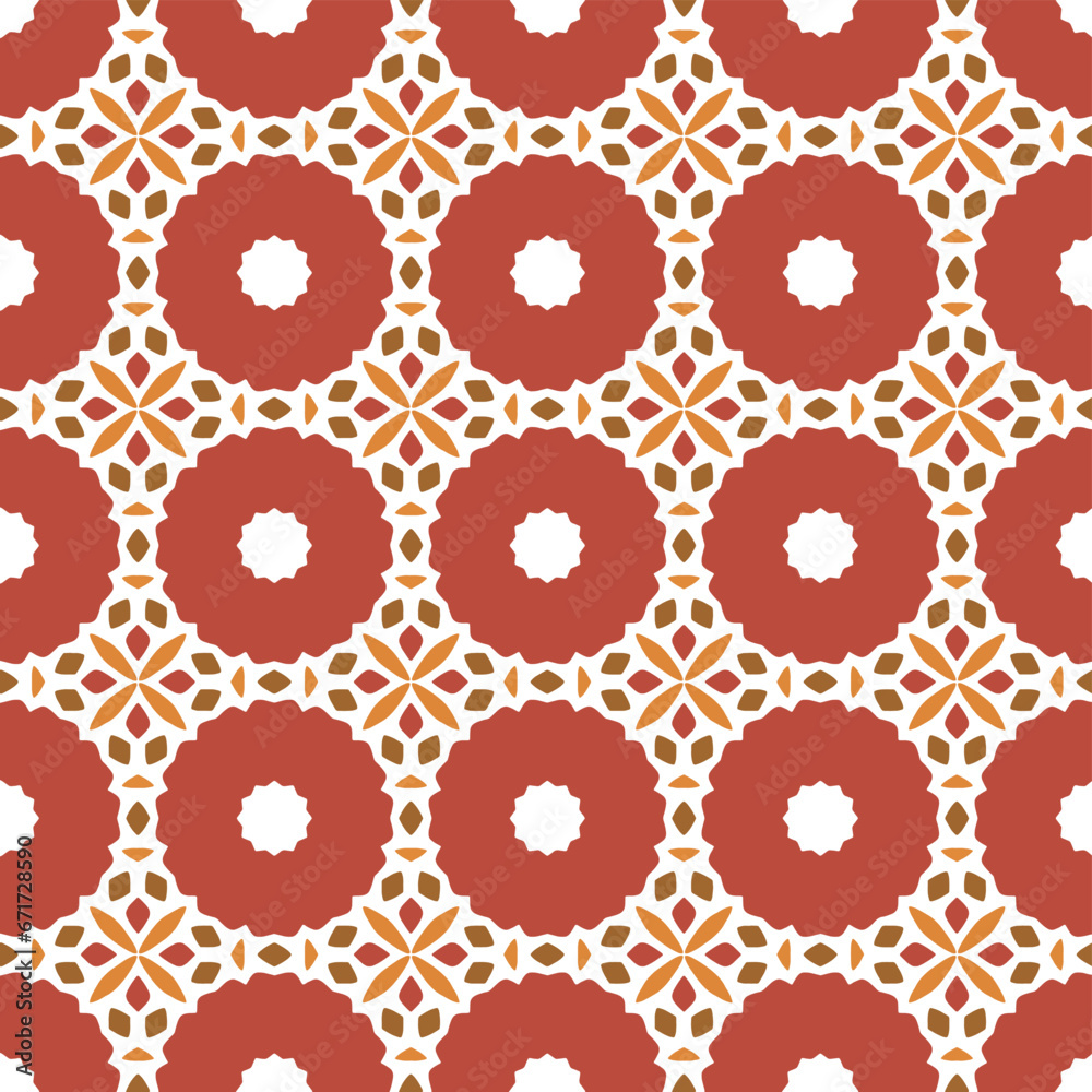 Autumn flowers tiles seamless pattern