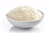 A bowl of fragrant Basmati rice, isolated on white, displaying a delectable Asian meal.