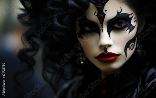 Young goth vampire woman, beautiful goddess, evil queen of pain, witch, vampire, bride of Dracula. Halloween outfit, masquerade, mysticism and witchcraft cosplay