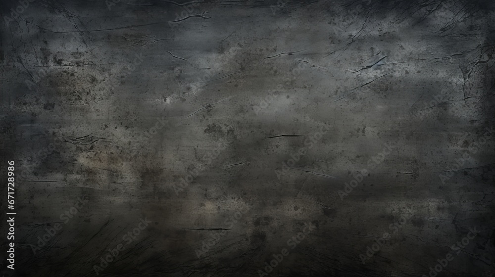 A distressed and grungy black metal background featuring scratched and worn textures, creating a spooky and eerie horror-themed surface