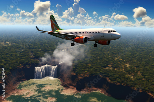 Wallpaper Mural Airbus A320 on a sunny day over Victoria Falls Torontodigital.ca