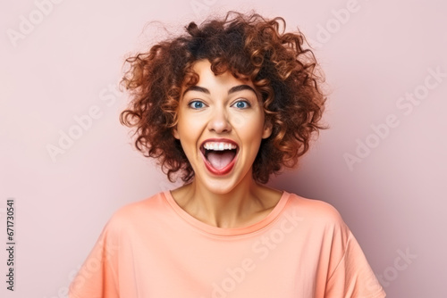 Enthusiastic woman in her thirties portrait