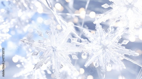 silver frost images of snowflakes, snow and lights, in the style of white and blue. clear snowflake with a sparkle background, © megavectors