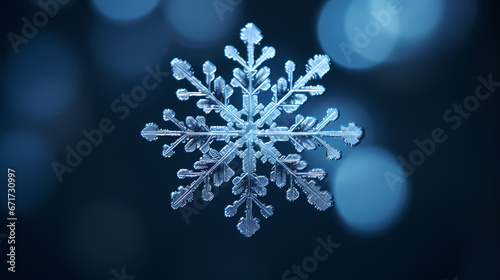 A delicate snowflake captured in extreme close-up, showcasing its intricate and unique pattern © Manuel