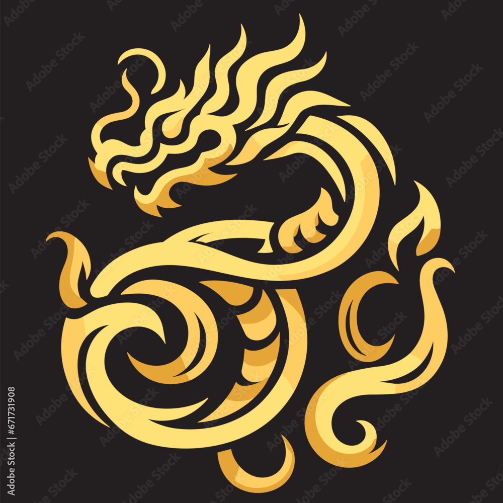Thai naga, Chinese dragon, new year banner illustration for the New Year festival 2567 - Vector