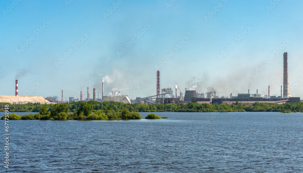 Cherepovets Metallurgical Plant, view from the Sheksna River
