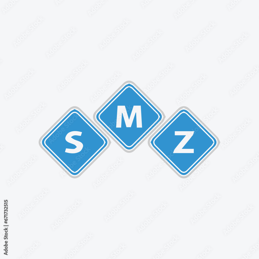 letters smz logo design vector
