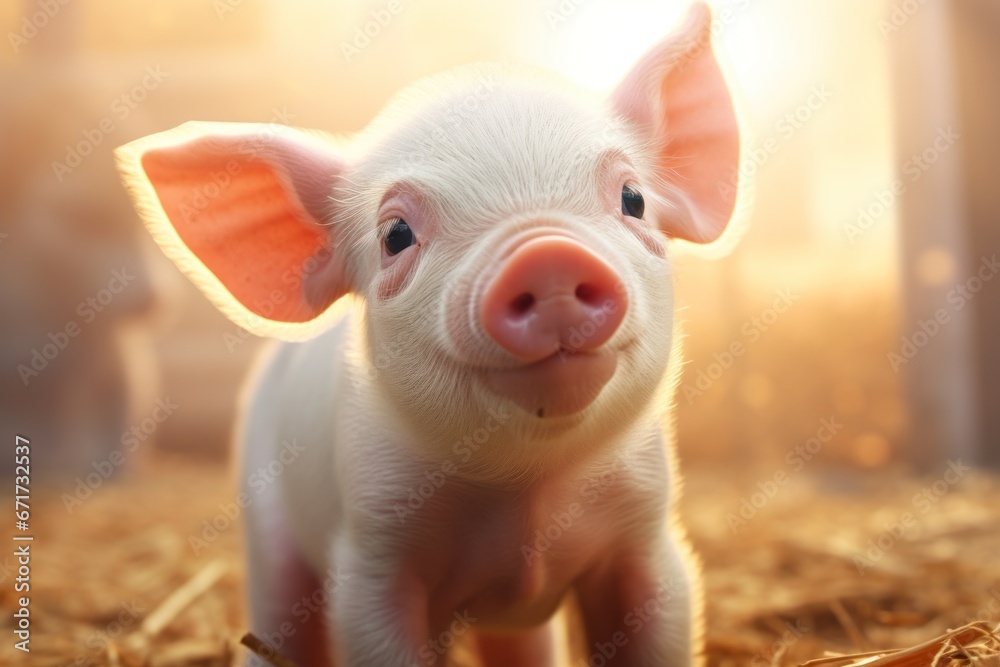 Close-up of a pig on a farm Close-up of a pig on a farm