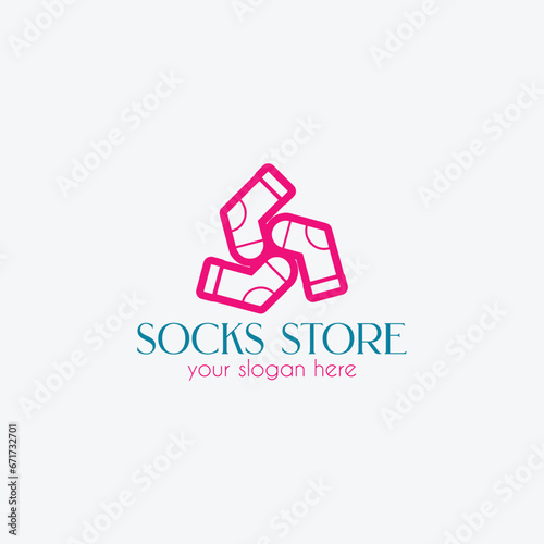 socks shop logo design vector