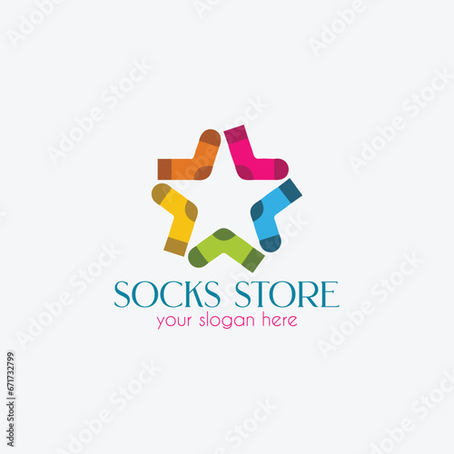 socks shop logo design vector