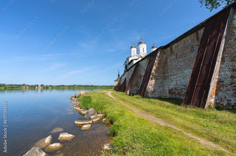 Kirilovo-Belozersky Monastery standing in a picturesque place on the shore of Lake Siverskoye