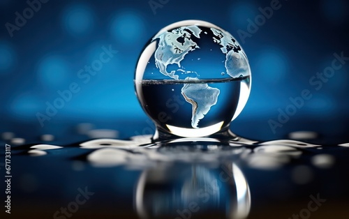 Symbolic representation of a water drop merging with the Earth, signifying the importance of water conservation and celebrating World Water Day.