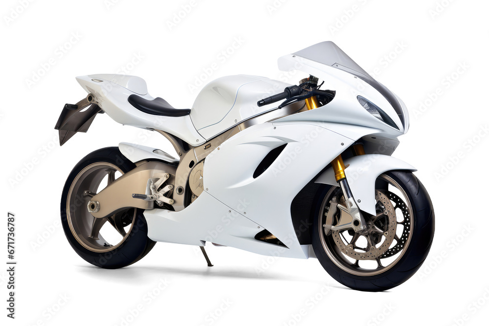 White road motorcycle isolated from transparent background White road motorcycle isolated from transparent background