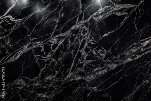 Detailed black marble stone texture. Generative AI