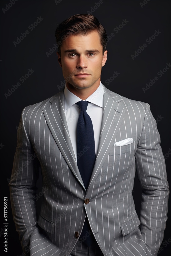 Handsome man in a seersucker suit. Great for articles on fashion, suits, tailoring, luxury, men's styles and more. 