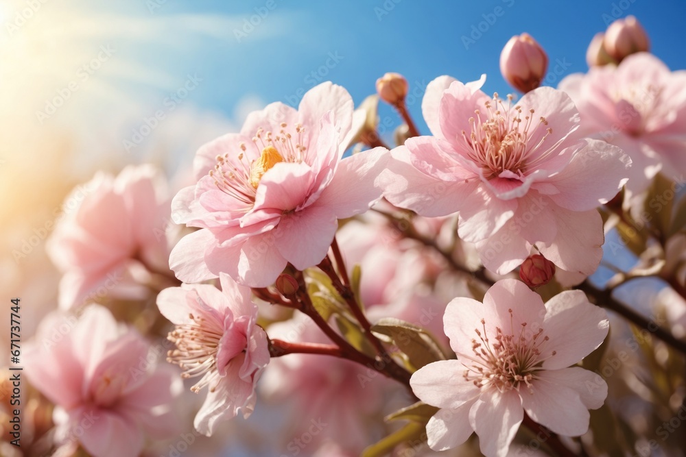 Fototapeta premium spring bloom background. ai generative