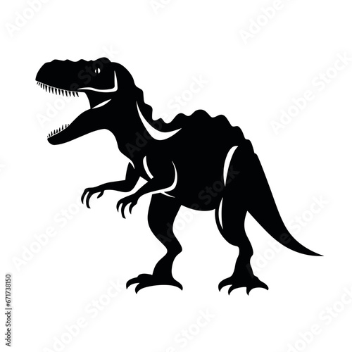 Silhouette eines T-Rex-Dinosauriers in Schwarz-Wei  