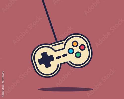 joypad vector flat color icon. Game Joystick vector graphics