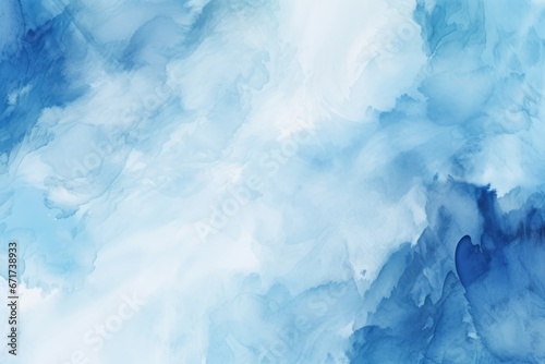 Blue and White Abstract Painting With Serene, Heavenly, Tranquil, and Ethereal Vibe