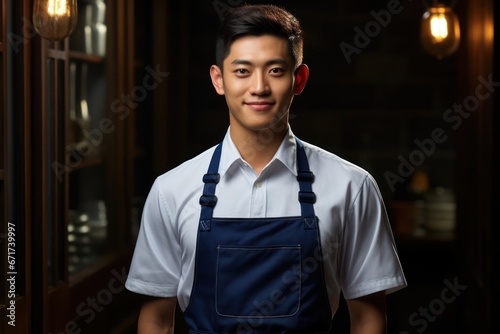 Asian Male Maid Employment Professional Background Generative AI © Johnathan