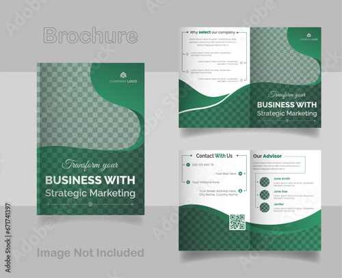 Creative and modern company brochure design template. corporate template two fold brochure design.