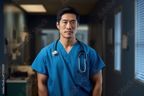 Asian Male Medical Assistant Industry Attractive Concept Generative AI photo