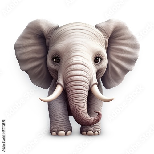 Cartoon elephant mascot on white background