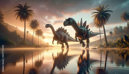 Realistic Dinosaurs Scene © Mauro